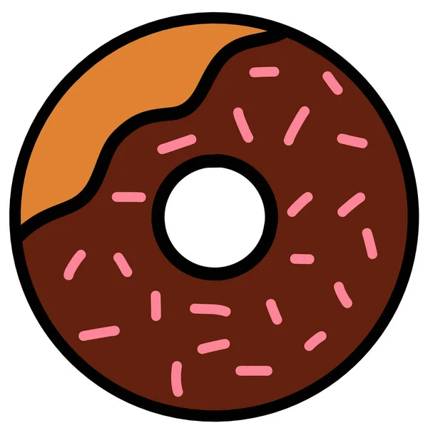 Desenho Donut Chocolate Isolado Fundo Branco Para Uso Como Ilustração — Fotografia de Stock