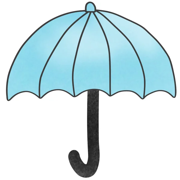 Disegno Ombrello Blu Isolato Sfondo Bianco Utilizzare Come Concetto Illustrazione — Foto Stock