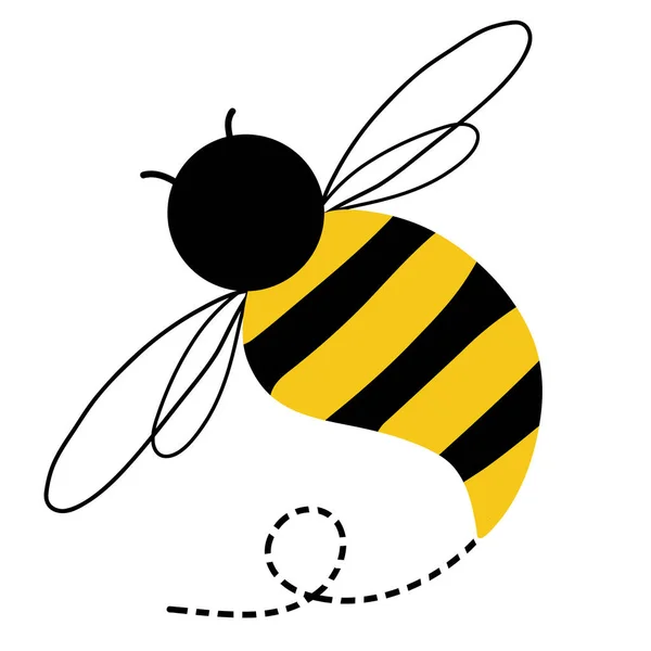 Rysunek Lotu Pszczoły Odizolowane Białym Tle Wykorzystania Jako Ilustracja Dekoracji Zdjęcie Stockowe