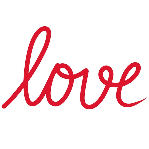 Red Love Wort Von Kalligraphie Handschrift Isoliert Auf Weißem Hintergrund — Stockfoto