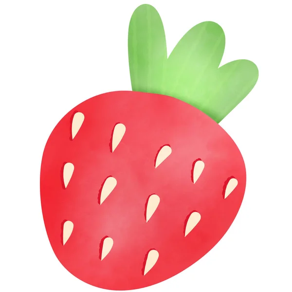 Zeichnung Von Erdbeeren Isoliert Auf Weißem Hintergrund Zur Verwendung Als — Stockfoto