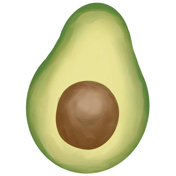 Tekening Van Avocado Geïsoleerd Witte Achtergrond Voor Gebruik Als Illustratie — Stockfoto