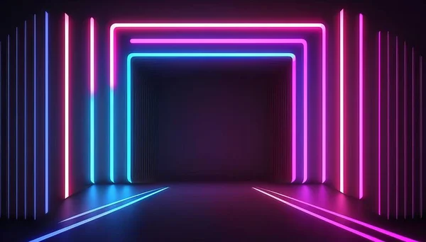 Pink and blue neon lines background