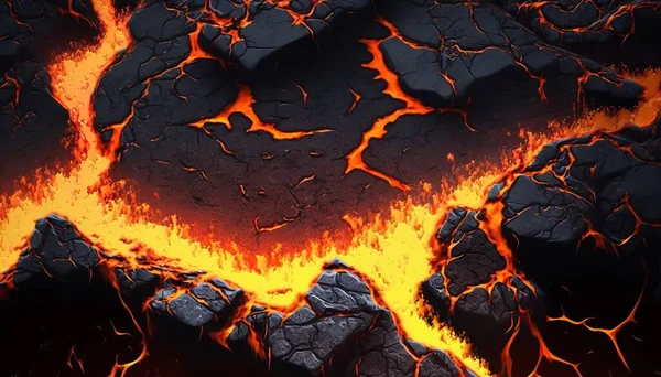 Magma volcano background. Lava fire using UI UX Design