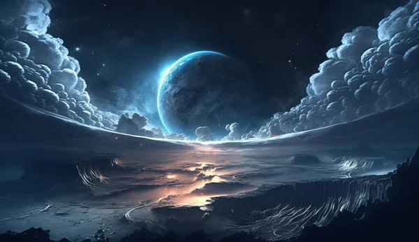 Space Art Fantasy and Sky with Cloud Background