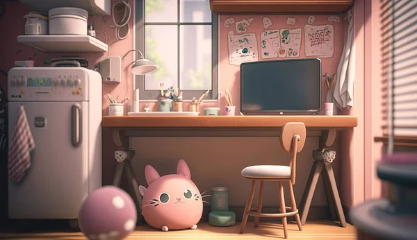 Creative Room Anime on Background