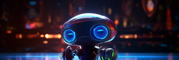 Animated cute robot, great design for any purposes. Cartoon realistic bot. Animal character design. Internet communication. Comic drawing. Cute character design. Comic background