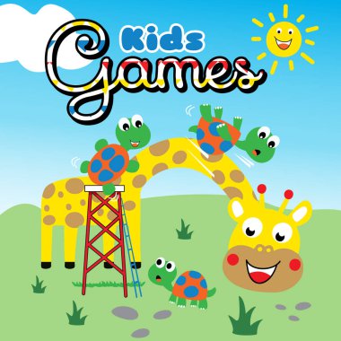 Tatlı çizgi film çocuklarının vektör çizimi