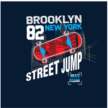 New York City patencileri vektör çizimi Skateboard vektör baskısı.