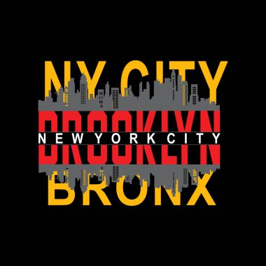 Brooklyn New York şehri tipografi tasarımı