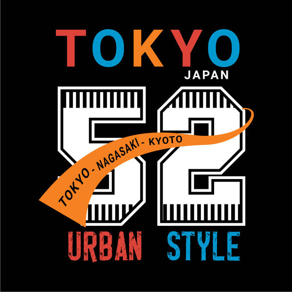 tokyo city typography - shirt print, shirt design vector illustration