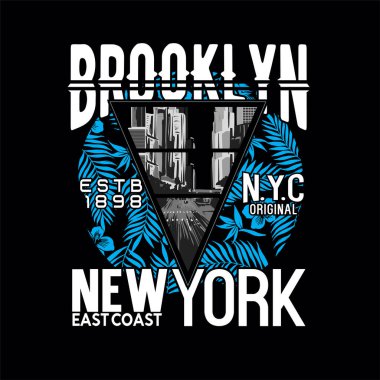 Brooklyn New York Şehri vektör illüstrasyonu