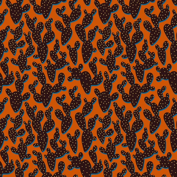 Бесшовный Векторный Кактус Винтажном Цвете Простая Печать Дизайна Ткани Текстиля — стоковый вектор