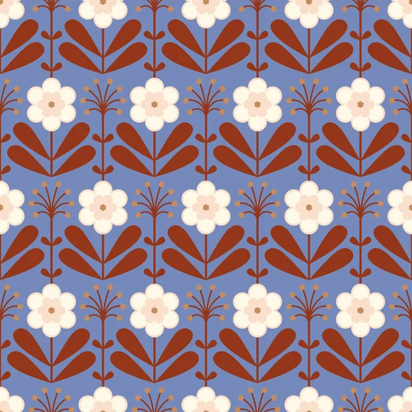 Jonquilles Rétro Motif Floral Vectoriel Simple Avec Des Fleurs Des — Image vectorielle