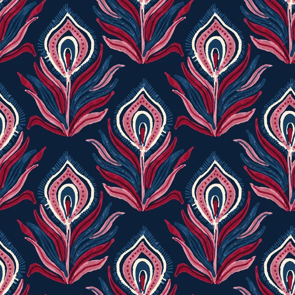 Vector Seamless Hand Drawn Pattern Ethnic Motifs Natural Colors Colorful Vector Graphics