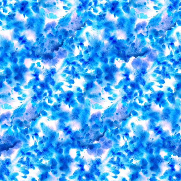 Absztrakt Felhős Formák Kék Akvarell Minta Zökkenőmentes Textúra Kék Színű — Stock Fotó
