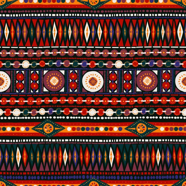 사람들은 줄무늬 삼각형 매끄럽지 기하학적 패턴을 합니다 민족적 민족적 색깔의 — 스톡 벡터