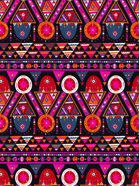 Peruvian Dream Pattern Seamless Vector Design Bright Pink Orange Colors — Stock Vector