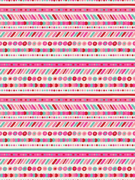 Pink Hand Drawn Striped Pattern Seamless Vector Geometric Design Stripes — Stock Vector