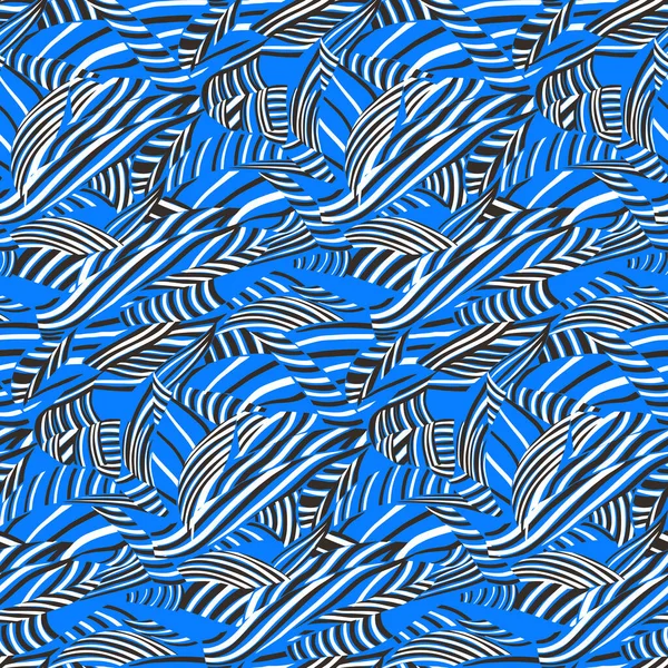 Векторный Бесшовный Рисунок Хлопающими Парусами Синем Белом Черном Полосатый Абстрактный — стоковый вектор