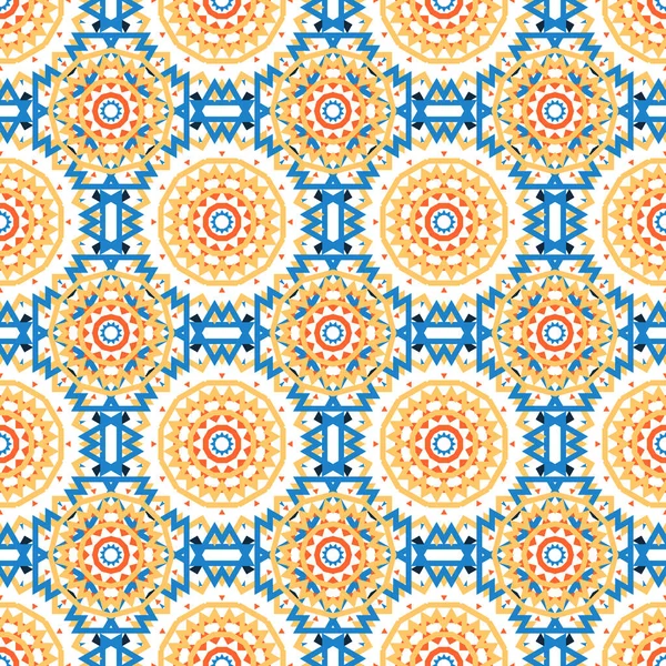 Vibraciones Sol Mandalas Florales Patrón Bohemio Sin Costuras Vectoriales Impresión — Archivo Imágenes Vectoriales