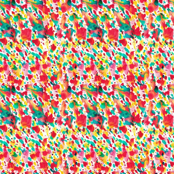 Colorful Watercolor Dots Seamless Ditsy Texture Bright Red Green Yellow — Stock Photo, Image