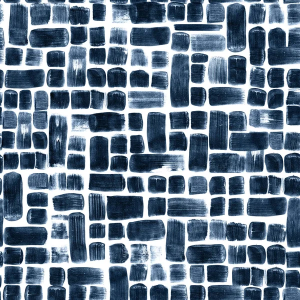 Pennellate Piatte Blu Indaco Quadrati Blu Texture Disegnata Mano Senza — Foto Stock