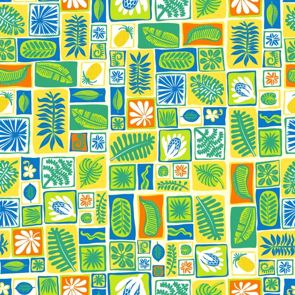 Tropical Pattern Tiles Vintage Table Cloth Design Seamless Vector Pattern — Stock Vector