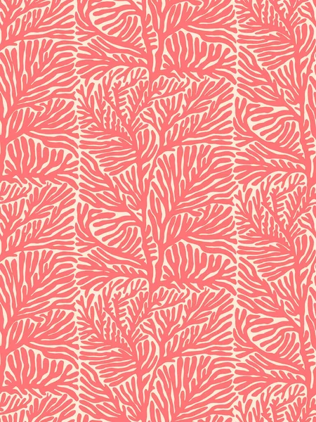 Розовые Кораллы Векторный Бесшовный Рисунок Морской Прибрежный Дизайн Фона Купальников Лицензионные Стоковые Векторы