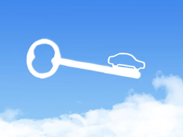 key to car shape clouds , business concept on blue sky