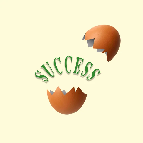 Success Broken Egg Concept Business — Stock Photo, Image