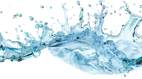 Voda Stříkající Bílém Pozadí Krásné Stříkající Čistá Voda Stock Snímky