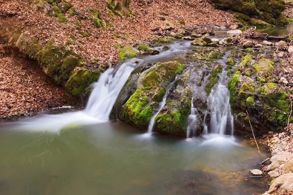 Beautiful Waterfall Deep Woods Apuseni Mountains Beautiful Gorge Borzesti Natural — Stock Photo, Image