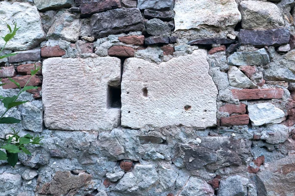 Piedras Murus Dacicus Una Pared Iglesia Gente Cerca Fortaleza Antigua — Foto de Stock