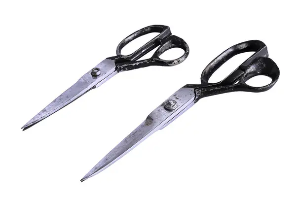 stock image two old traditional scissors, objects isolated over white background, ready for your design