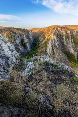 limestone ridges in beautiful Tureni gorges, Transilvania clipart