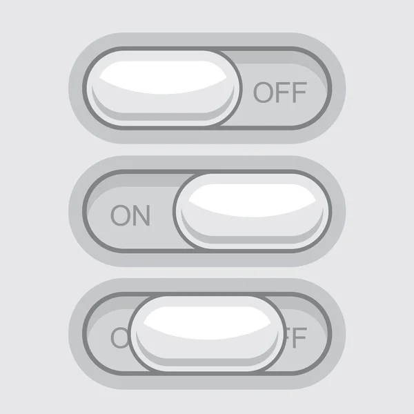 Elementos Light Web Design Gray Botões Elementos Switchers Slider — Vetor de Stock
