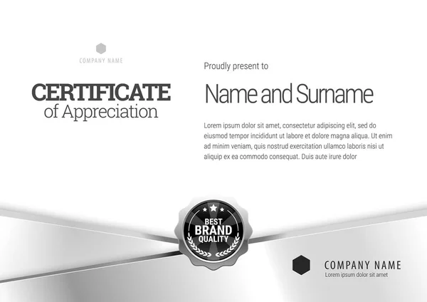 Modelo Certificado Diploma Design Moderno Certificado Presente Ilustração Vetorial — Vetor de Stock
