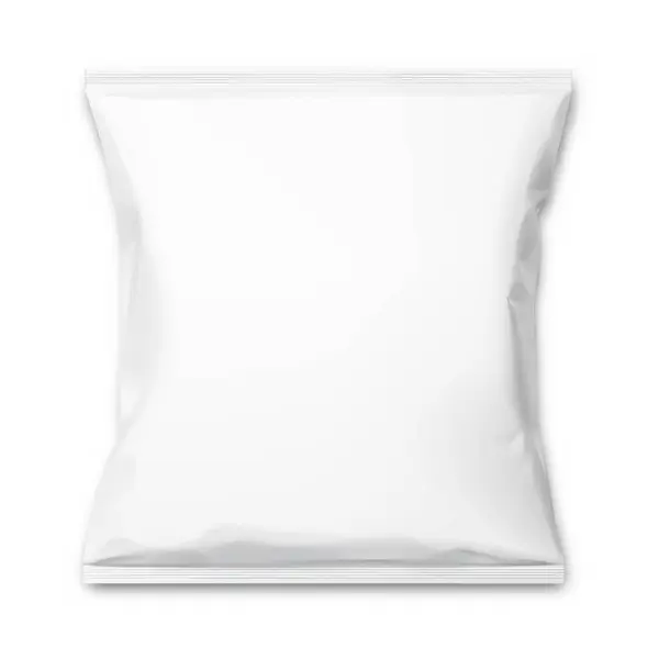 Beyaz Gerçekçi Polietilen Çanta Paket Yiyecek Diğer Ürünler Için Paketleme — Stok Vektör