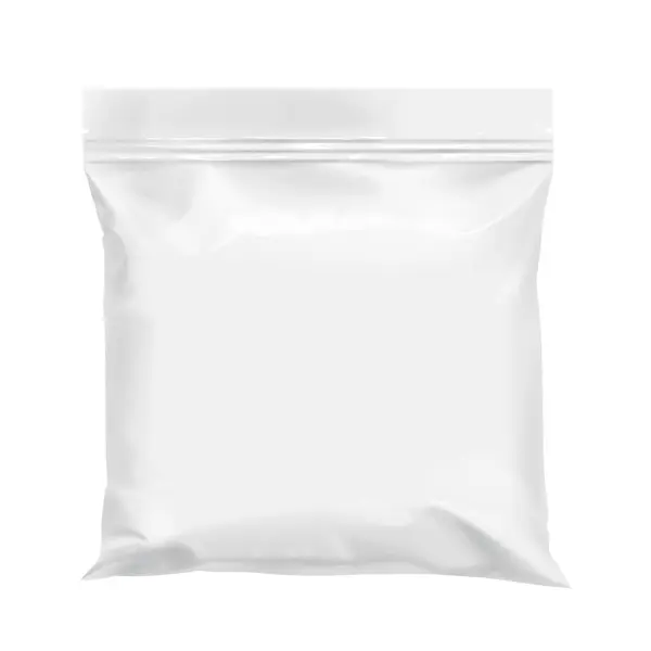 Beyaz Gerçekçi Polietilen Çanta Paket Yiyecek Diğer Ürünler Için Paketleme — Stok Vektör