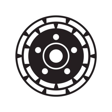 Öğütücü disk. Yüzeyleri işlemek ve düzleştirmek için elmas öğütücü bardak tekerleği aracı. vektör illüstrasyonu