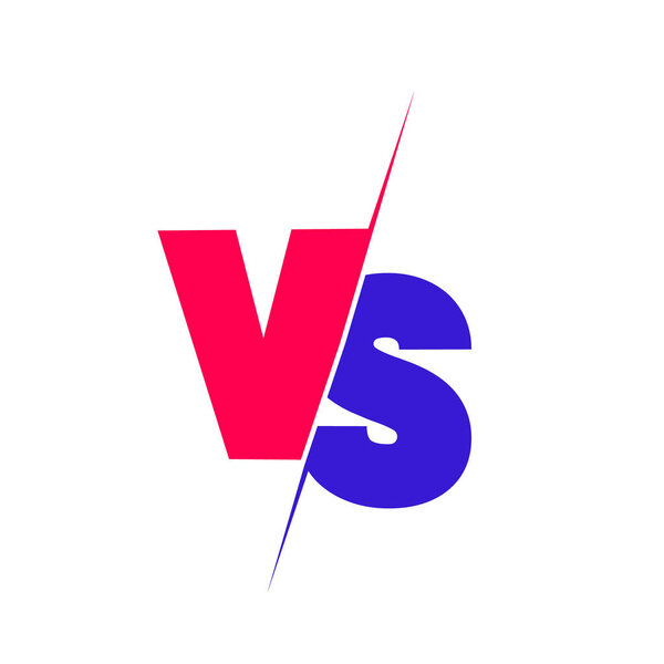 Versus sign. red and blue symbol. Vector illustration