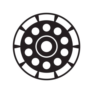 Siyah beyaz insan kafatası ikonu. Logo ya da dövme sembolü ya da amblemi. vektör illüstrasyonu