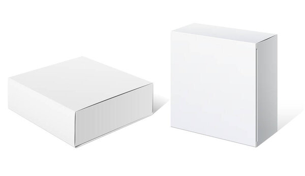 Реалистичная белая коробка. Для программного обеспечения, электронных устройств и других продуктов. Векторная иллюстрация
.