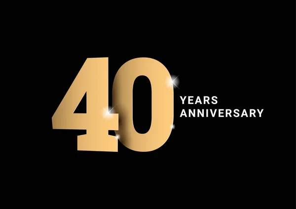 Évforduló Arany Számok Ünneplése Reklámplakát 40Th Anniversary Event Fél Vektoros Vektor Grafikák