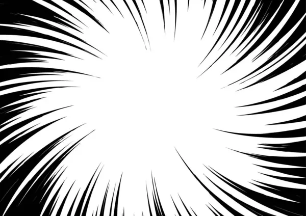 Black White Contrast Background Rays Arranged Circle Illustration Flash Glare — Stock Vector