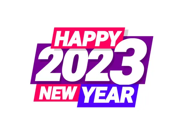 Vektor Text Design 2023 Frohes Neues Jahr Vorlage Grußkarte lizenzfreie Stockvektoren