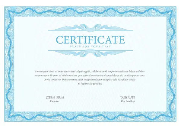 Certificate Template Diploma Modern Design Gift Certificate Frame Guilloche Pattern Royalty Free Stock Vectors