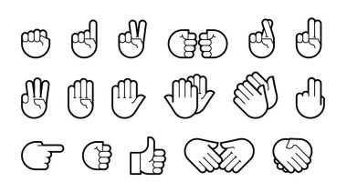 el hareketleri. satır Icons set. Düz stil vektör ikonlar, amblem, sembol için Your Tasarım