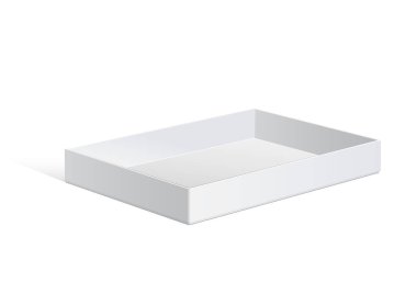 Cool gerçekçi beyaz paketi karton kutu açıldı. Yazılım, elektronik cihaz ve diğer ürünleri için. Vektör çizim